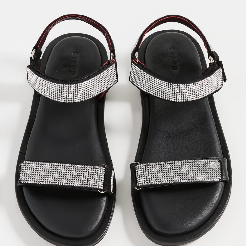 STAUD Betty Rhinestone Sandals, size 9 - never been worn